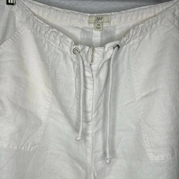 J Jill 100% White Linen Drawstring Pants - Picture 5 of 14